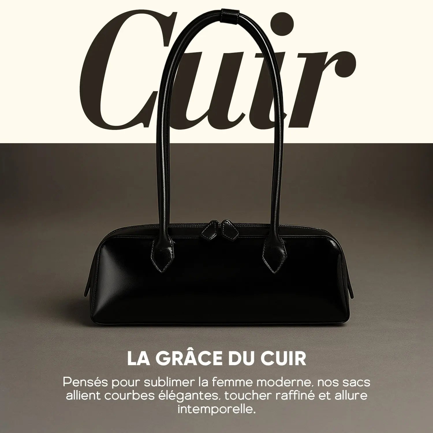Sac à main baguette en cuir véritable Cuiraya