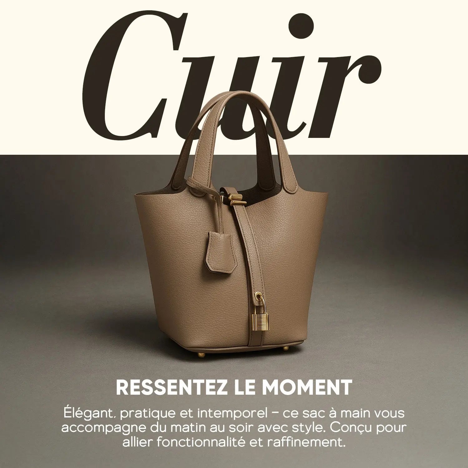 Sac à main seau en cuir Cuiraya