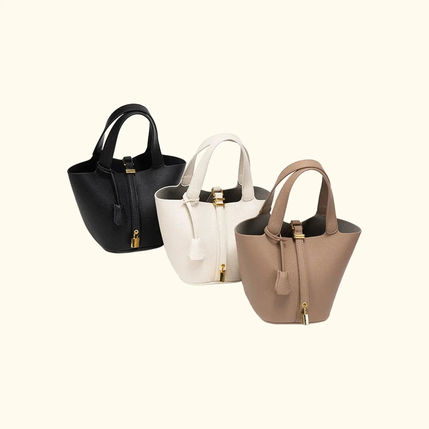 Sac à main seau en cuir Cuiraya